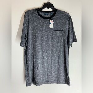 Perry Ellis Crew Neck T-Shirt Size XLT Black/White NWT Short Sleeves